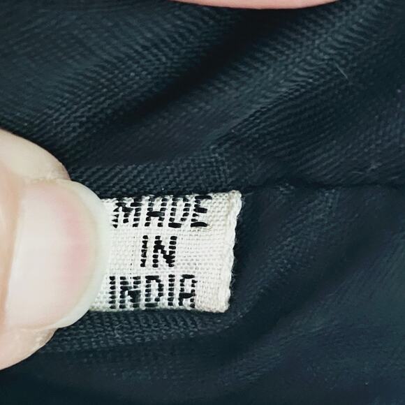 Mona Mode Black Leather Fringe Vest Size M Vintage Circa 1980 Biker Western Boho - Picture 6 of 6